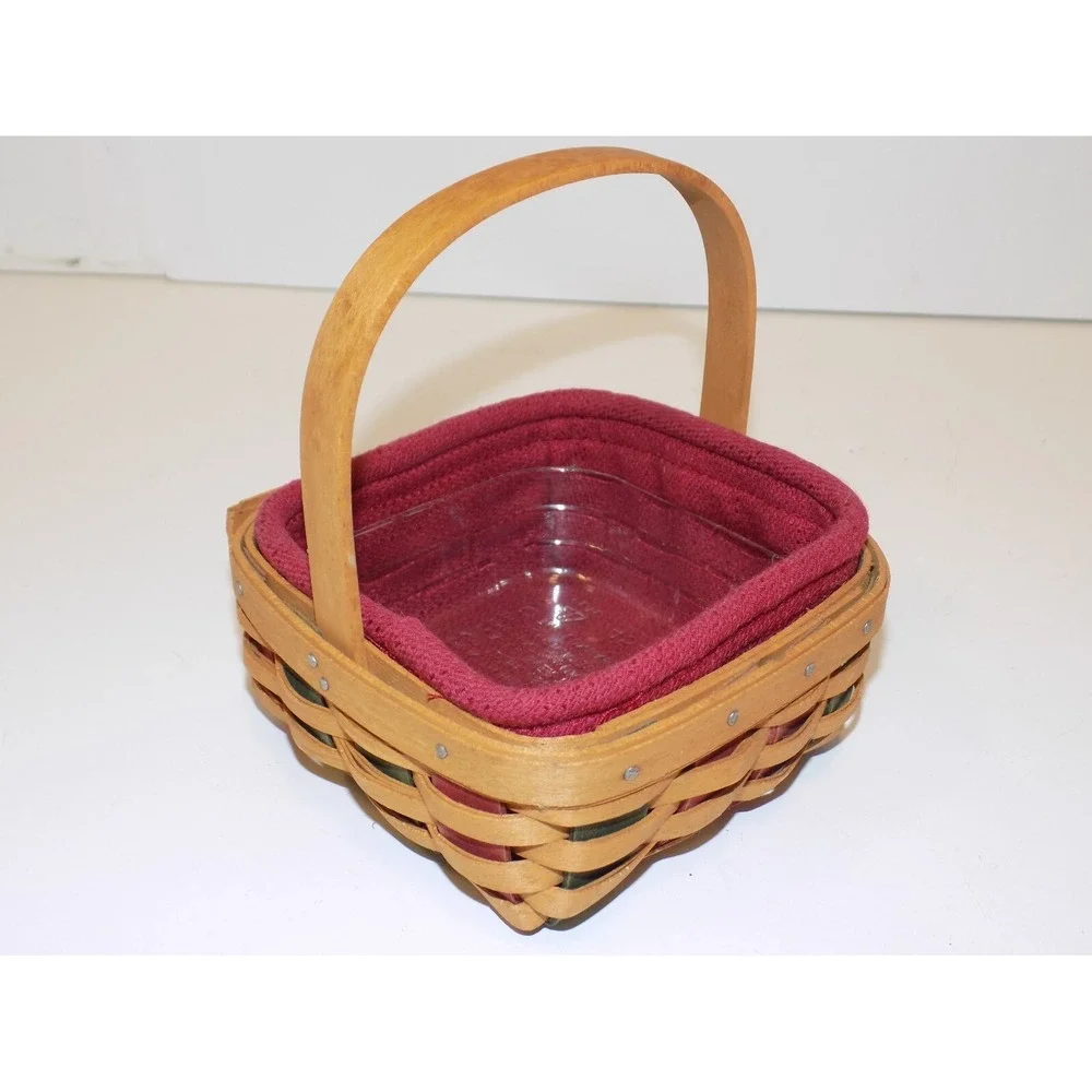 Small Holiday Helper Basket w/ Paprika Liner & Protector 2003 Longaberger